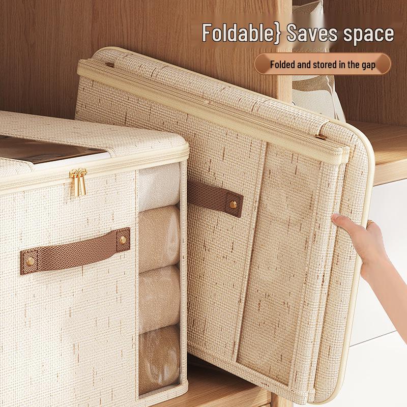 Tianshan Linen Double Window Zip Quilt Storage Box, Large