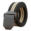Men's Canvas Belt with Automatic Smooth Buckle - Casual Korean Style for Workwear, Students, and Outdoor Activities
