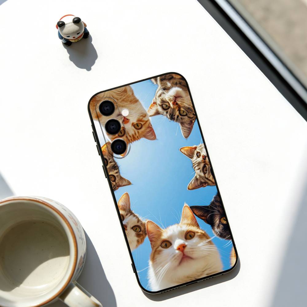The Cat Crew Phone Case Black Silicone Soft For Samsung Galaxy A73,A72,A71,A70,A53,A52,A51