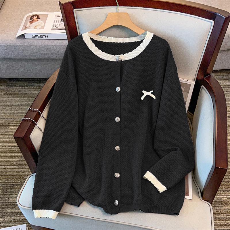 Plus Size Women's Loose Knit Cardigan, Bust 150/160 cm, 200/300 lbs - Style 8045