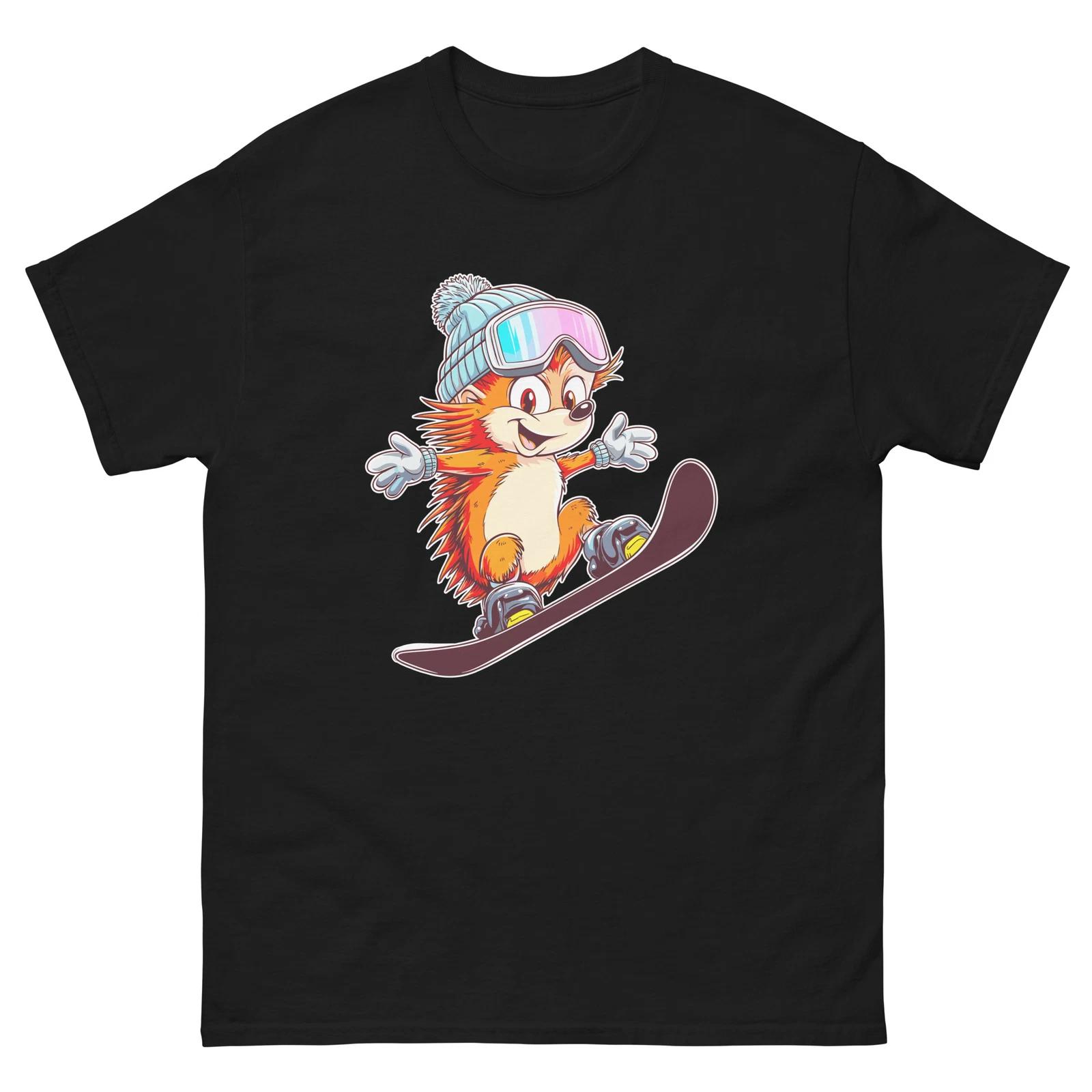 Hedgehog Snowboarding Fun Cartoon Snowboarder Shirt T-Shirt 3XL