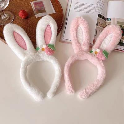 1Pc Kaninchen Ohr Stirnband Hut Erdbeere Blume Bunny Ohr Haar Band