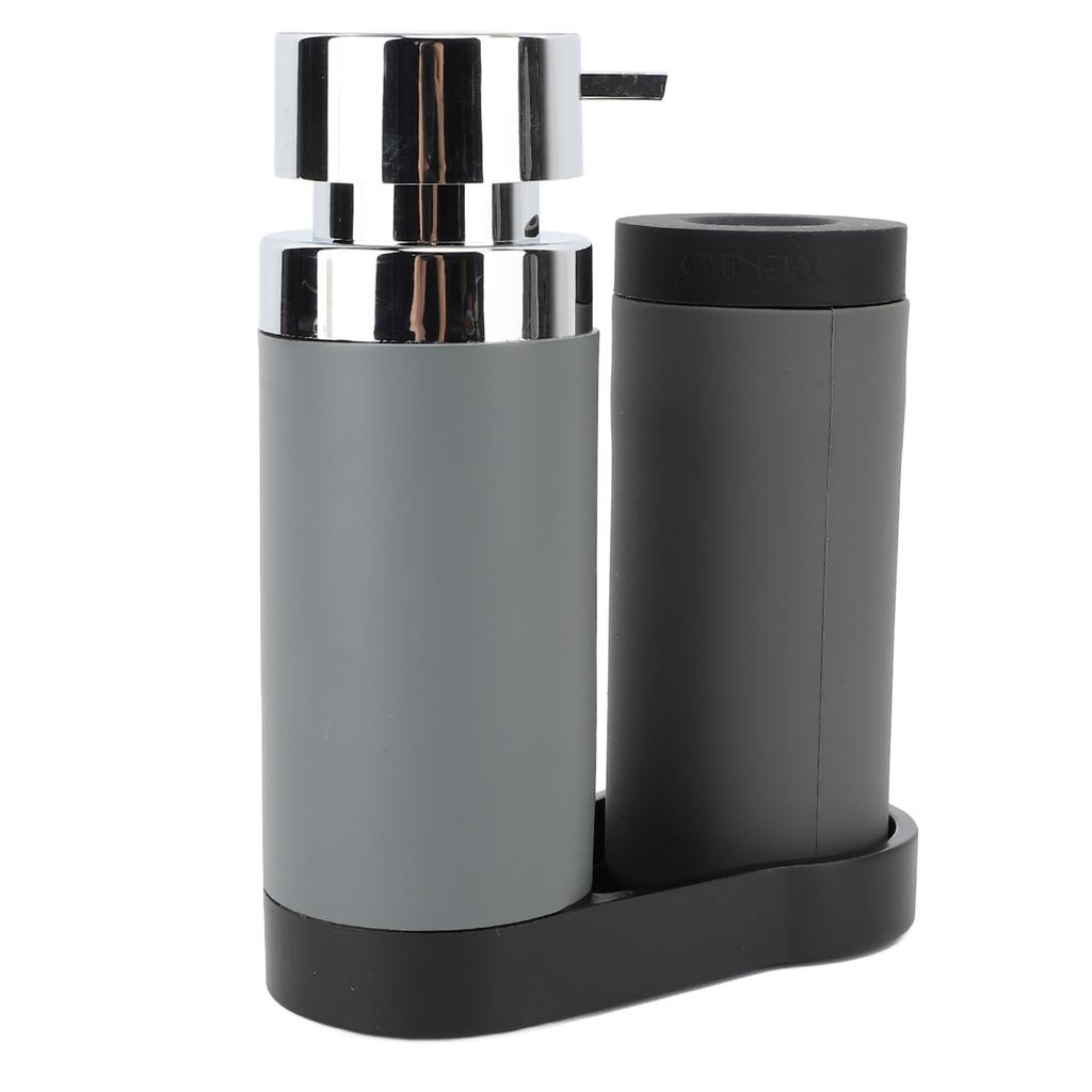 Dish Soap Dispenser Silicone Resin Medium Capacity Anti Drip with Tray Hand Soap Dispenser for