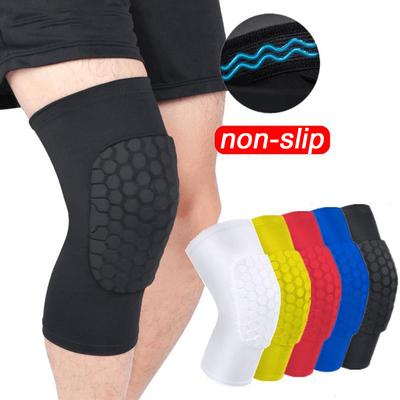 Genouillères de basket-ball, de volley-ball, en nid d'abeille, élastiques, support rotulien en mousse, équipement de protection, manchon de compression absorbant les chocs