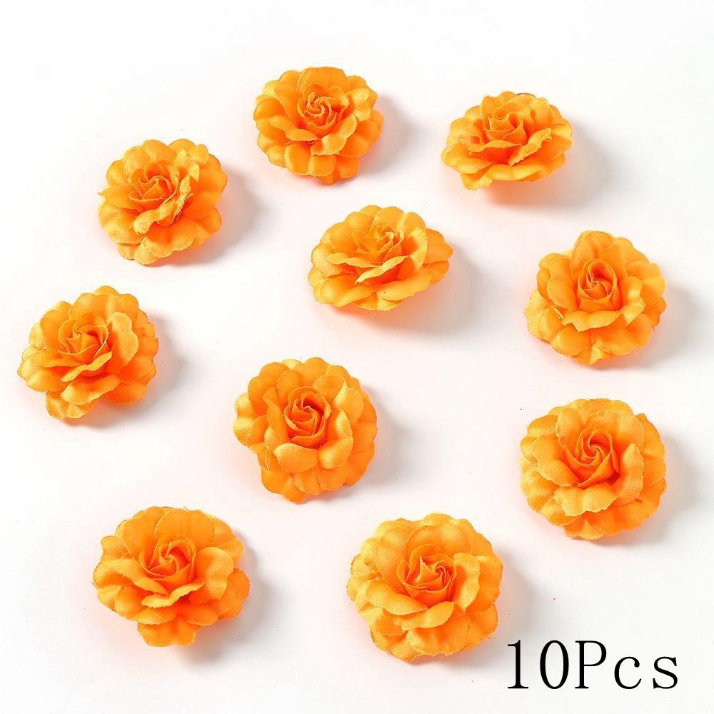 Autumn Orange Artificial Flowers Silk Fake Flowers for Home Room Decor Garden Wedding Decoration Bouquet Wreath Gift Accessories