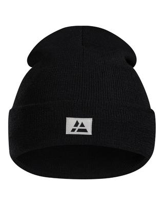 [DANISH ENDURANCE] Recycled Polyester Beanie Knit Hat Black Autumn Winter Warm
