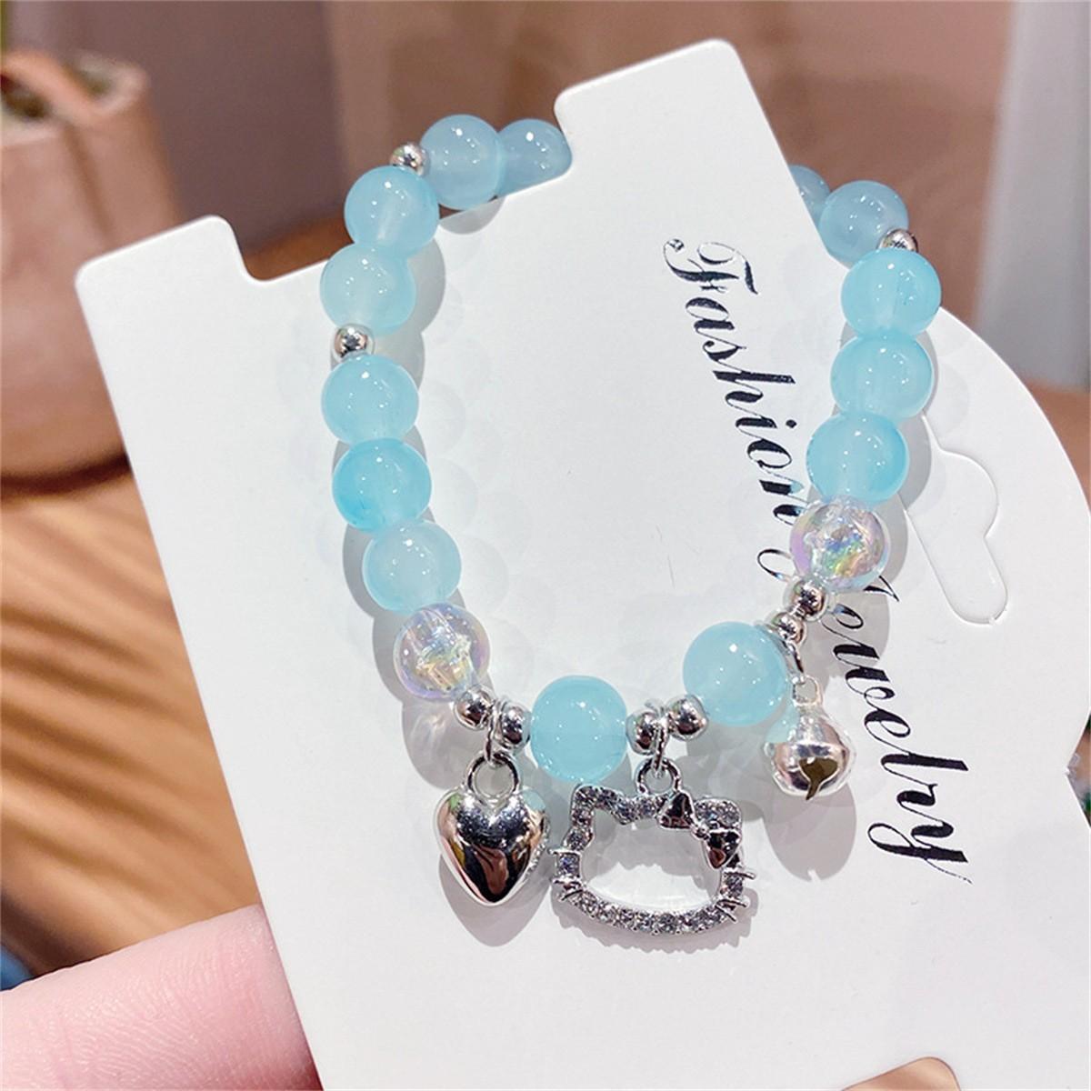 

Браслет из имитированного нефрита с золотыми ветвями и нефритовыми листьями One Size синий