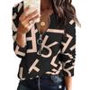 Camicia Casual Lunga da Donna Estiva Nuova con Collo a Revers Stampa Geometrica Retrò Top Elegante da Donna Top da Donna per Pendolari