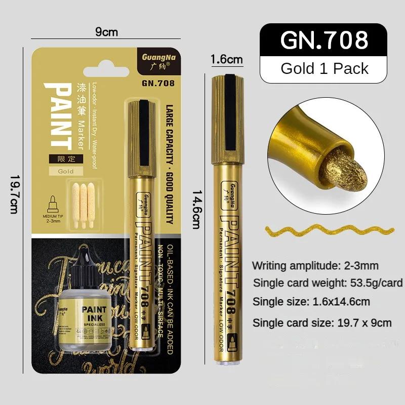 

Metallic Paint Marker Pens with Ink Set Gold Silver White 2mm Art Markers for Manga Crafts Scrapbooking Stationery Art Supplies