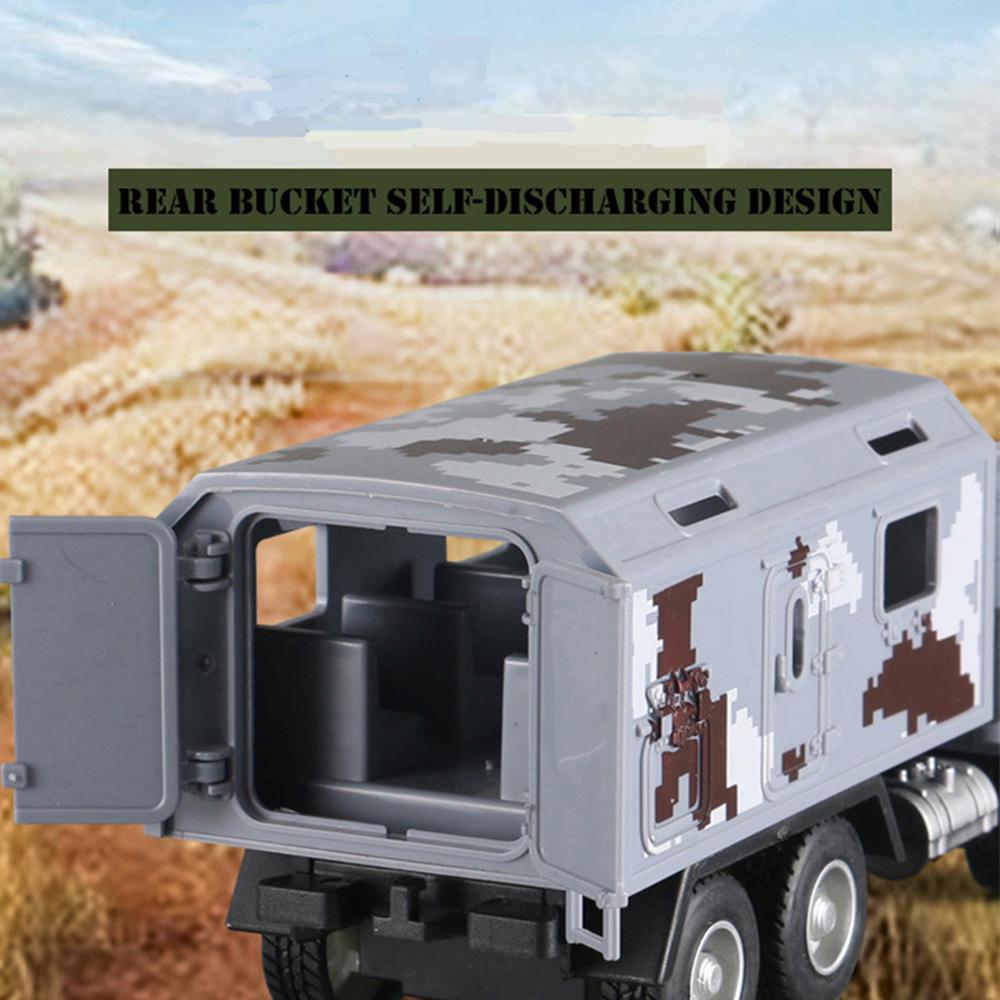 Model vojenského obrněného auta 1/43 vojenského nákladního automobilu, model vozidla se simulací kojenců pro dětskou zatahovací hračku se světelným zvukem (Starožitný lékařský vůz)
