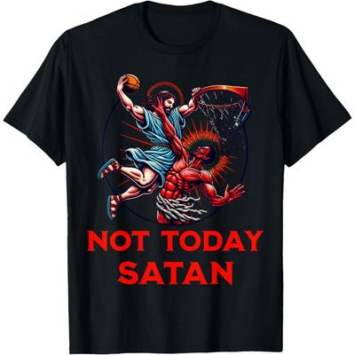ZAANU Not Today Satan Basketball T-Shirt