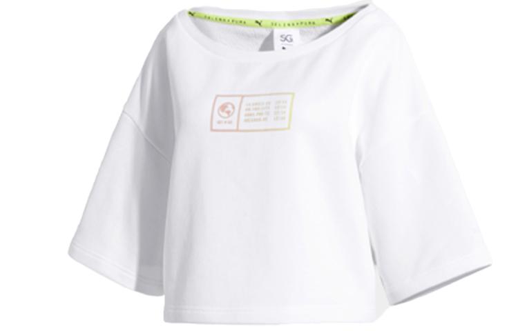 PUMA Sweatshirts Women s White Crew Neck Moderate Regular 57978202 S