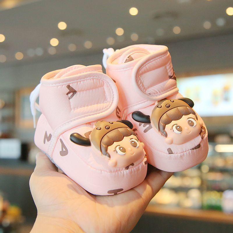 Baby Cartoon Ankle Boots With Soft Sole For Toddler Winter Indoor Outdoor Use 11cm розовый