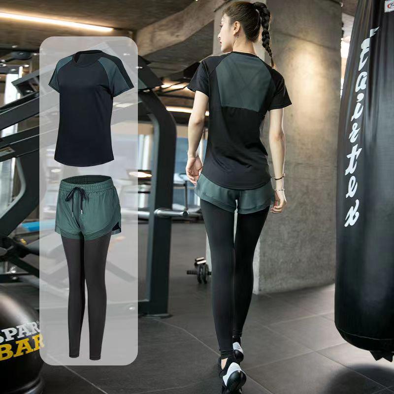 

Высококачественный женский быстросохнущий костюм из двух частей для йоги и фитнеса на весну и осень XXL [135-140 lbs]