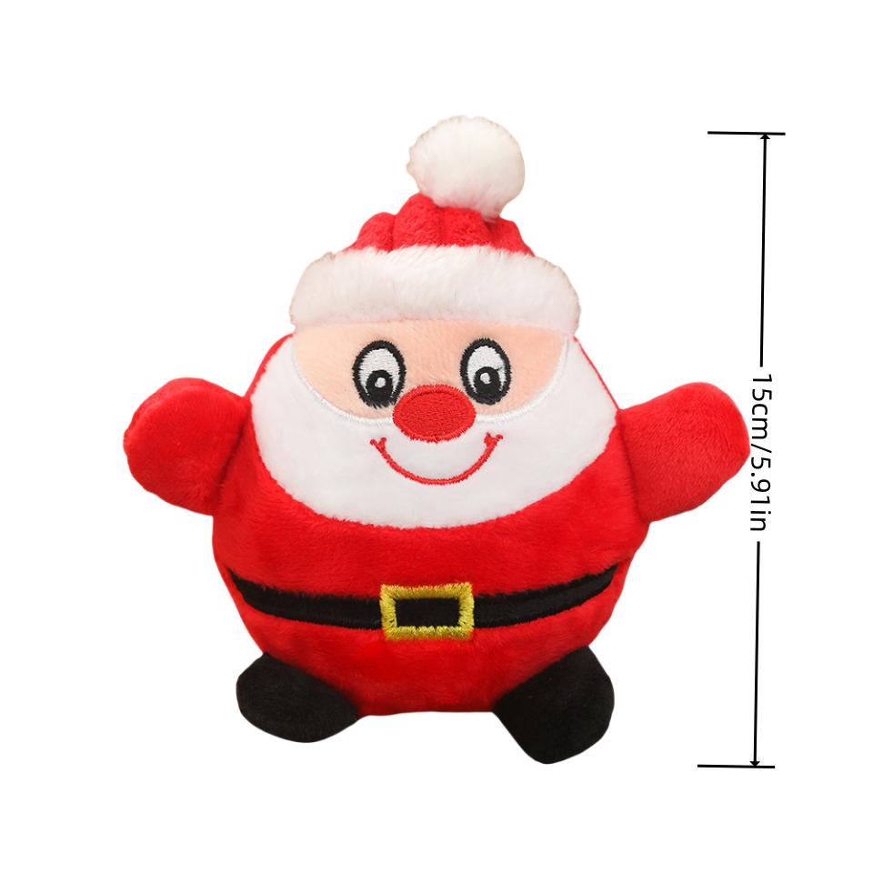 Christmas Dog Toys Cartoon Cat Interactive Bite Resistant PP Called Doll Santa Claus Penguin Pet Plush Voice Grinding Doll Toys