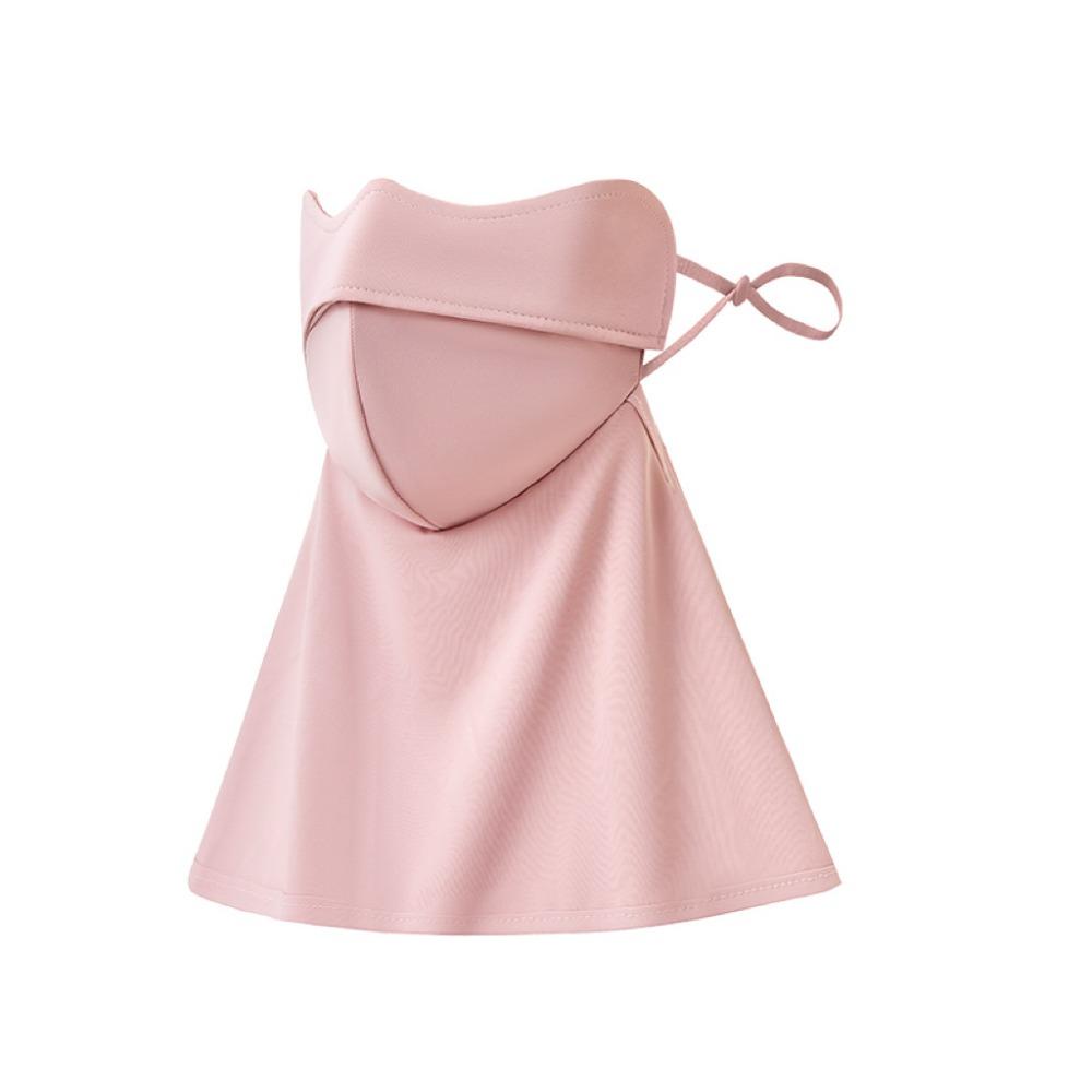 

Dustproof Ice Silk Mask Solid Color UV Protection Veil Thin Sunscreen Face Cover Unisex рожевий