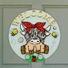 Cow Wooden Signs Welcoming Rustic Creative Sign Farmhouse Seasonal Door Decor For Window Wall Home Indoor Thanksgiving Christmas