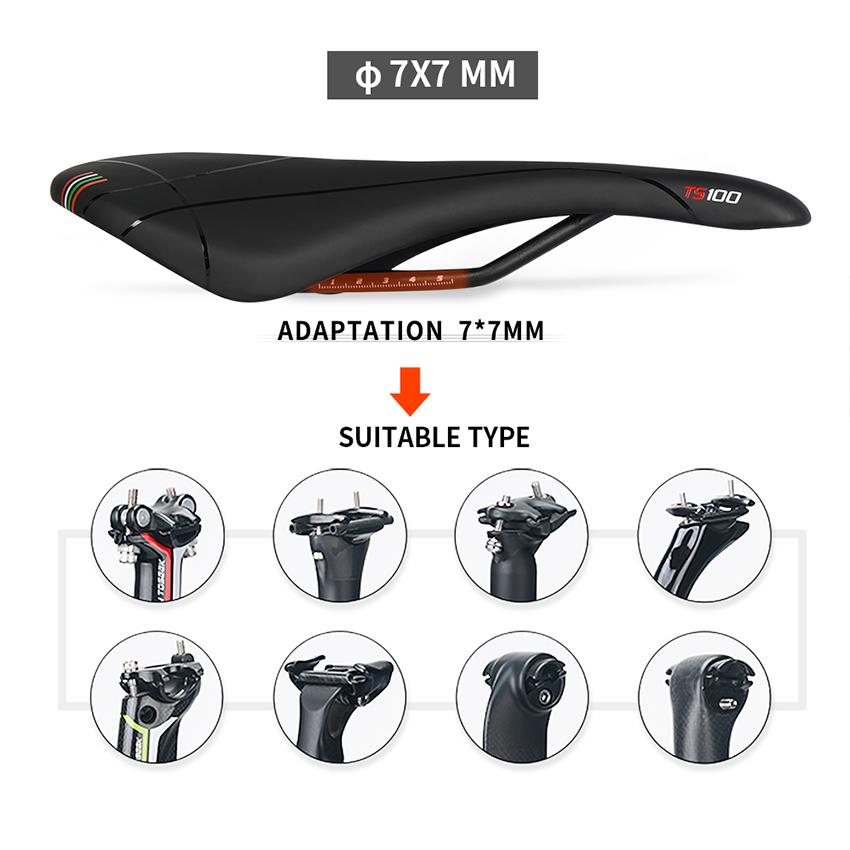 TOSEEK Bike Saddle Carbon Leather Bicycle Saddle Cushion with Ventilation for Road Bicycles 280x155mm ORIGINAL DESIGN