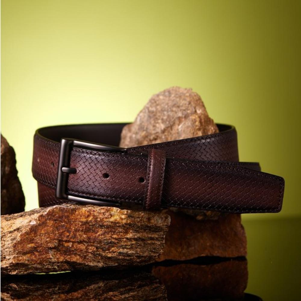 Daks Коричневый Градиентный Ручной Щеткой Телячий Кожаный Ремень Bezo Dbbe3f205w3 Single option