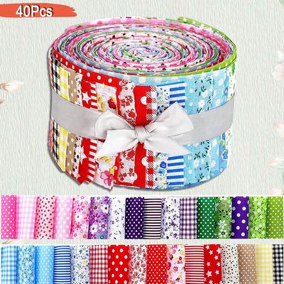 40 Stück Baumwollstreifen Quiltstoffbündel 6,5x25CM Bunt bedruckt Quilt Nähen Puppen Projekt Patchwork DIY Handwerk