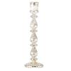Candle Stick Holders Tapers Candle Holders Ribbed Glass Candlestick Holders with Wide Round Base for Dining Table Shelf Display, Home Accent, and