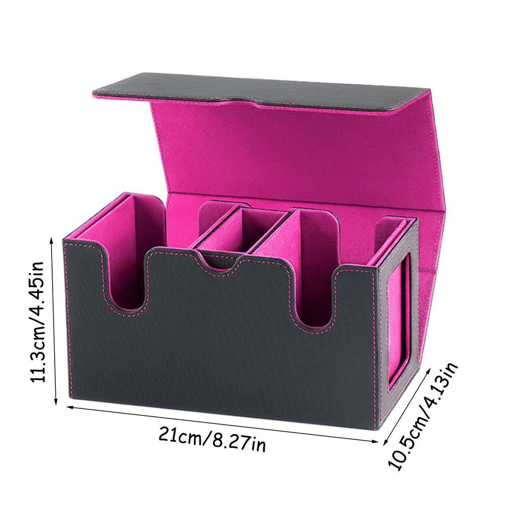 Card Deck Boxes Magnetic Closure Organizer Bin Container Deck Case With Dice Tray For Trading Gathering Sports Playing