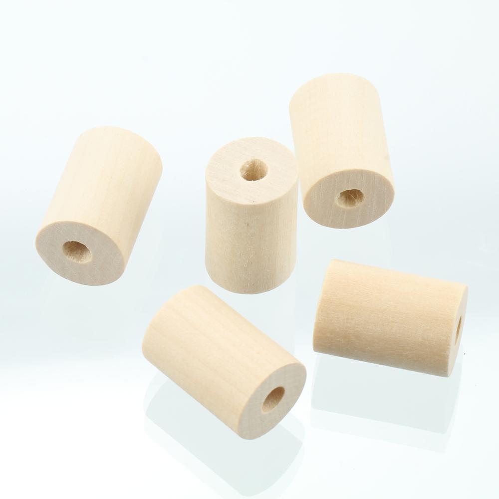 15 stk 25 mm 30 mm 40 mm Stor Sylinderform Naturtre Håndverk Store Hull Perler for DIY Håndverk Treskjæring Smykkefremstillings Tilbehør