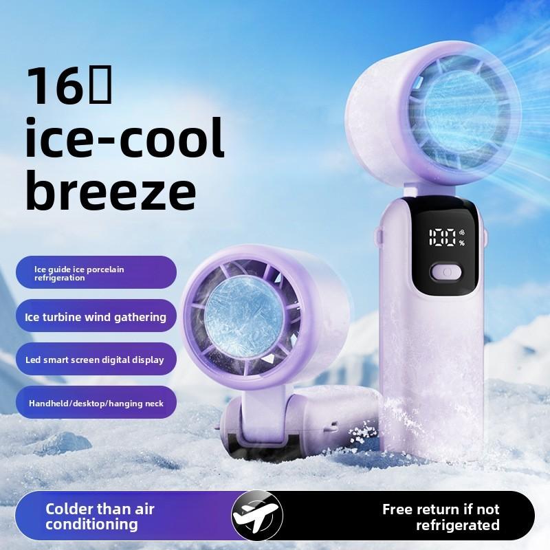 Mini Usb Rechargeable Fan With Ice Coolness Function For Travel And Office