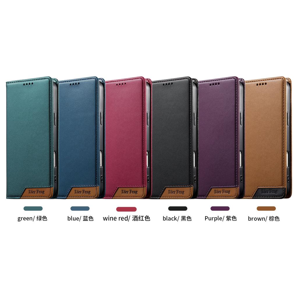 Luxury Business Magnetic Flip Cards Solt Wallet Leather Case for iPhone 17 Pro Max 16 Plus 15 14 13 12 11 Book Stand Bag Cover