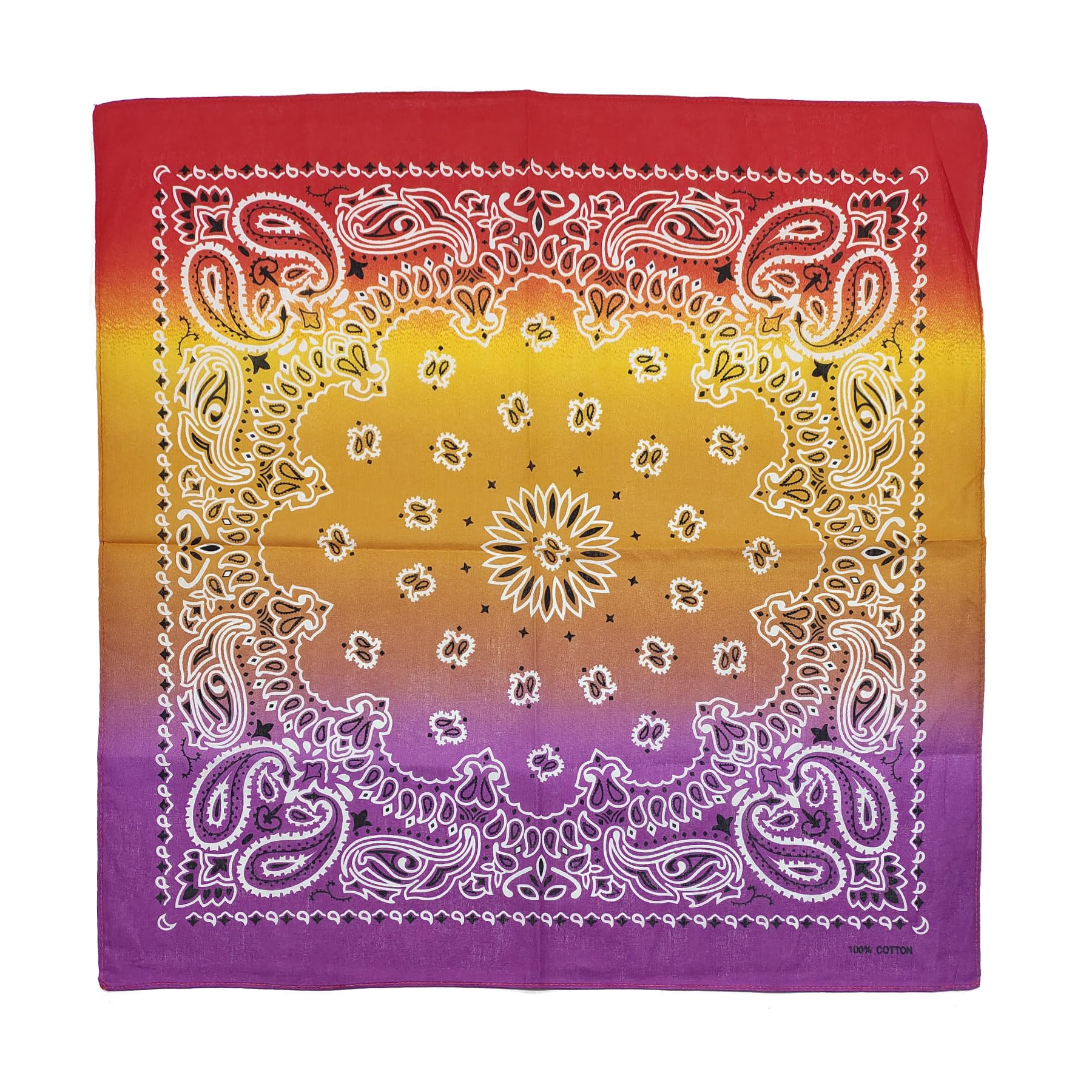 

kakatrend Bandana Paisley Gradient Cotton 100% Unisex Durag 55cm x 55cm