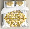 South Mandala Floral Bedding Set Vibrant Color Ornamental Illustration Duvet Cover Set Bohemian Mandala Lotus Design Quilt Cover