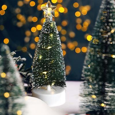 Mini Artificial Christmas Tree Pine Trees Led Light Desktop Decor Supplies for Children Birthday New Year Party Decor D0LD
