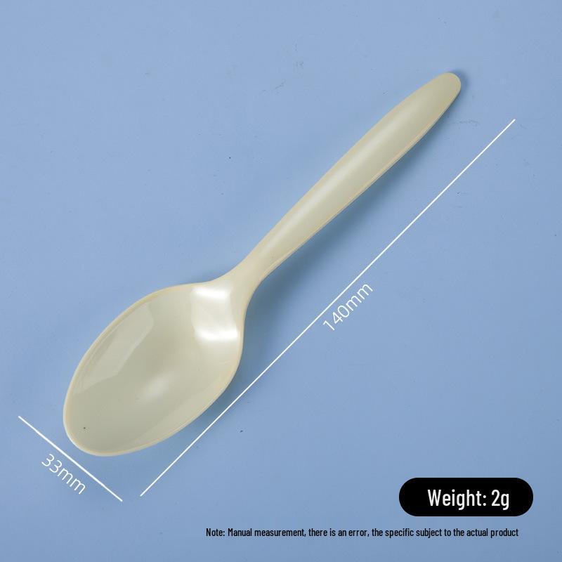 Yellow Disposable Plastic Spoon for Ice Cream, Dessert, Takeaway, and Rice (DS1)
