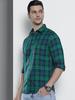 Men Slim Fit Checkered Full Sleeves Spread Collar Casual Shirt