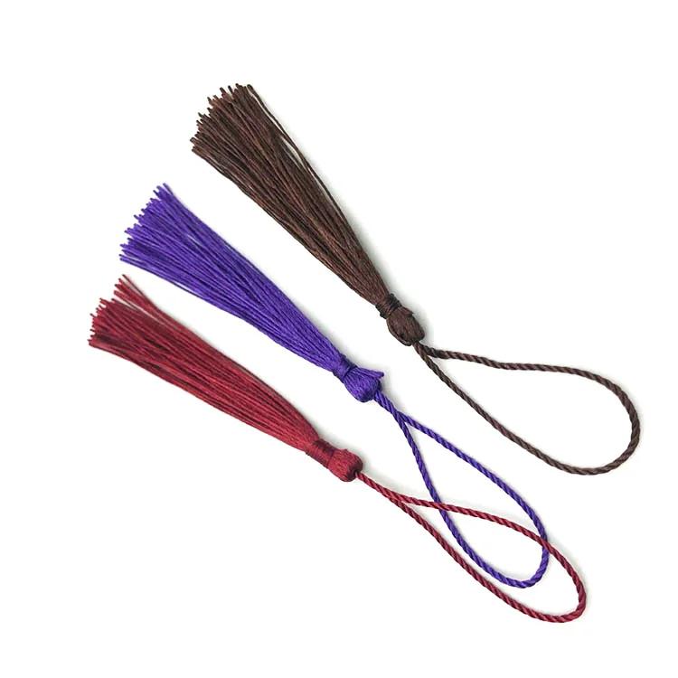 10~80Pcs Bookmark Tassels Fringe Brush Handmade Soft Craft Mini Tassels with Loops for DIY Crafts Jewelry Making Accessories