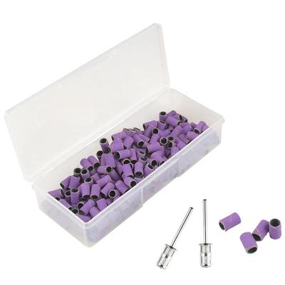 200Pcs Nail Drill Bits Sanding Bands with Storage Box Set Nail File Sanders Grinder Band for Manicure Nail Drill Machine 180/240