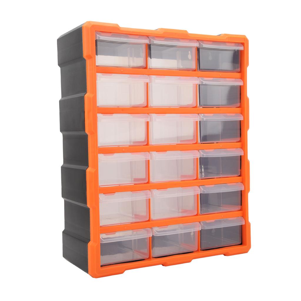 Drawer Type Parts Box 18 Drawers Transparent Large Capacity Wall Mount Storage Container for Screw Electric Components