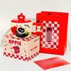 Apfel Katze mit Niedlichem Deckel Tasse Hochwertige Keramiktasse Hochtemperaturbeständigkeit Souvenirgeschenk Geburtstagsgeschenk Cartoon