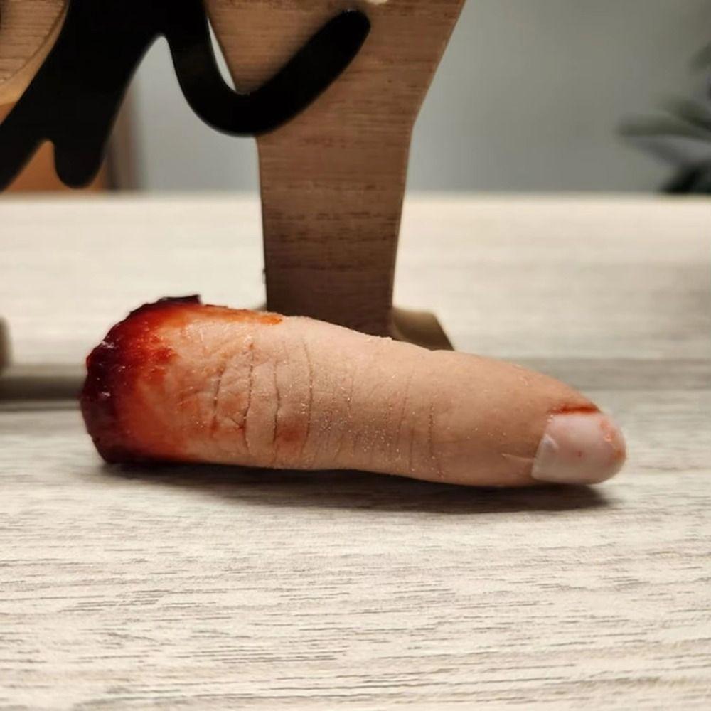 Realistic Design Severed Finger Prop Bloody Effect Artificial Bloody Finger Prop Spooky Scary Horror Decor Prank