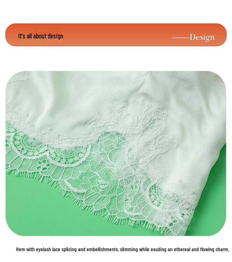 Silk Satin Mulberry Strap Top with Padded Bustier Bandeau Bra and Lace for Women
