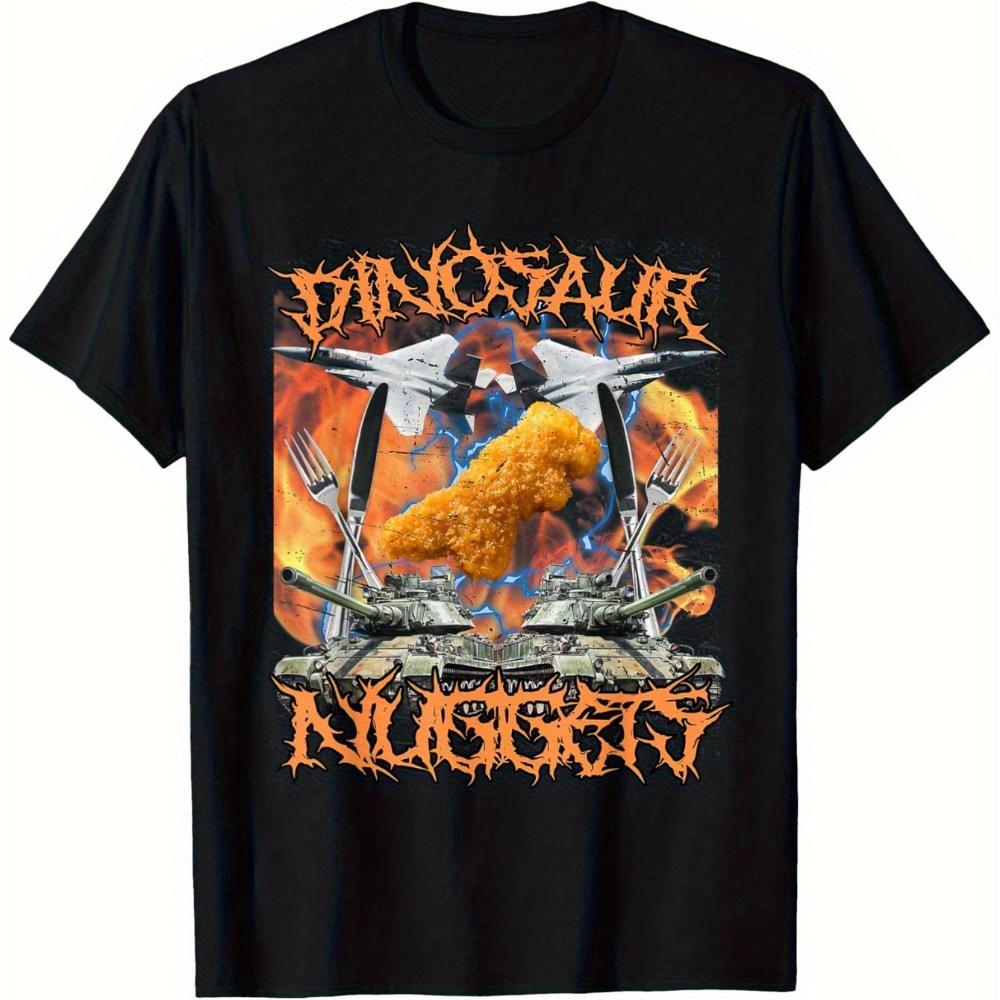 Dinosaur Nuggets Jet Tank Fork Knife T-shirt L