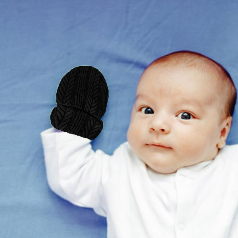 Elastic Cuffs Baby Mittens Prevent Face Scratching Soft Cotton Gloves For 0-1 Month Infants Breathable Hand Covers