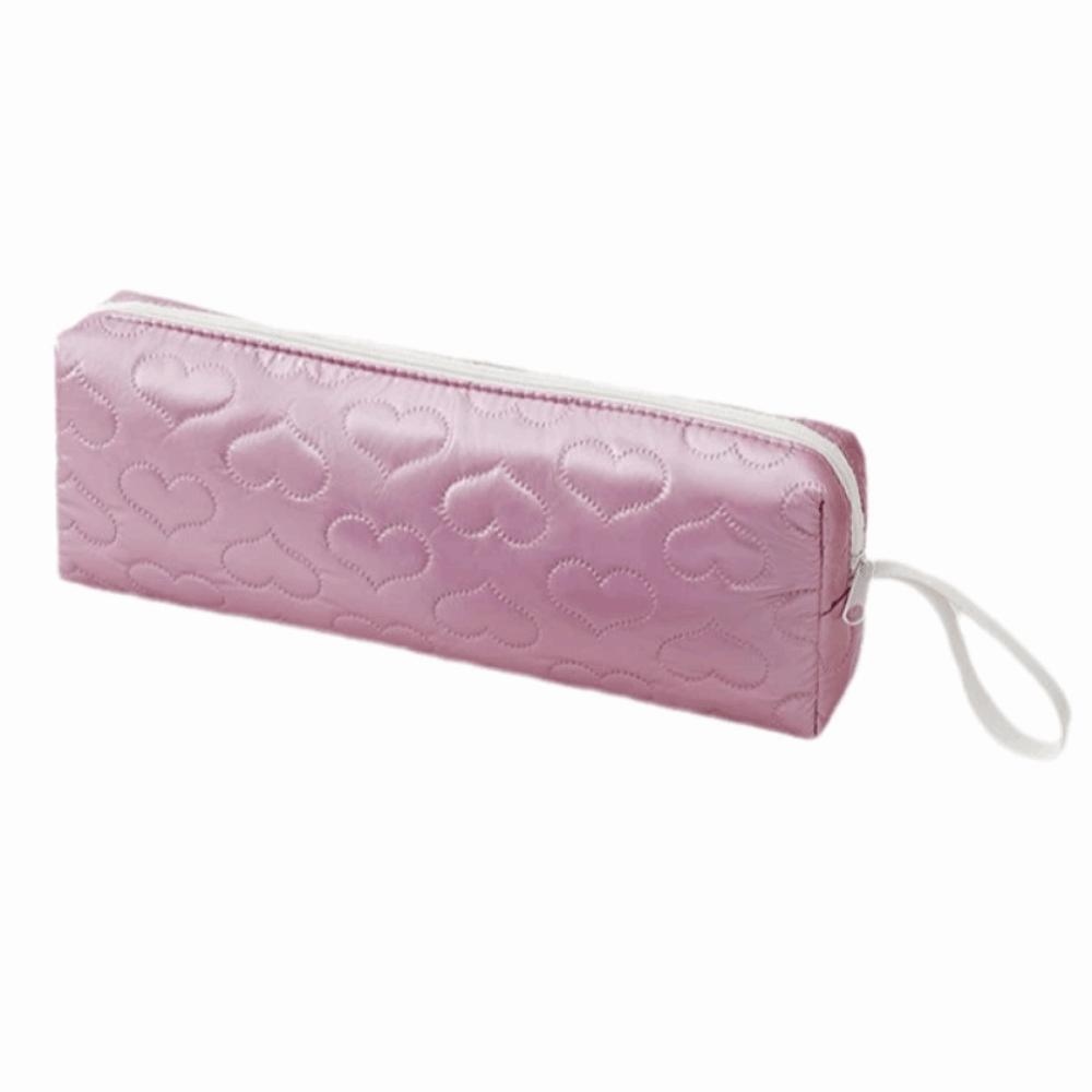 

Soft Hair Dryer Storage Bag Heart-shaped with Handle Curling Iron Storage Bag Large Capacity PU Leather Hair Dryer Carrying Case розовый