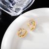 Colorful Zirconia Ear Cuff & Round Stud Earrings for Women