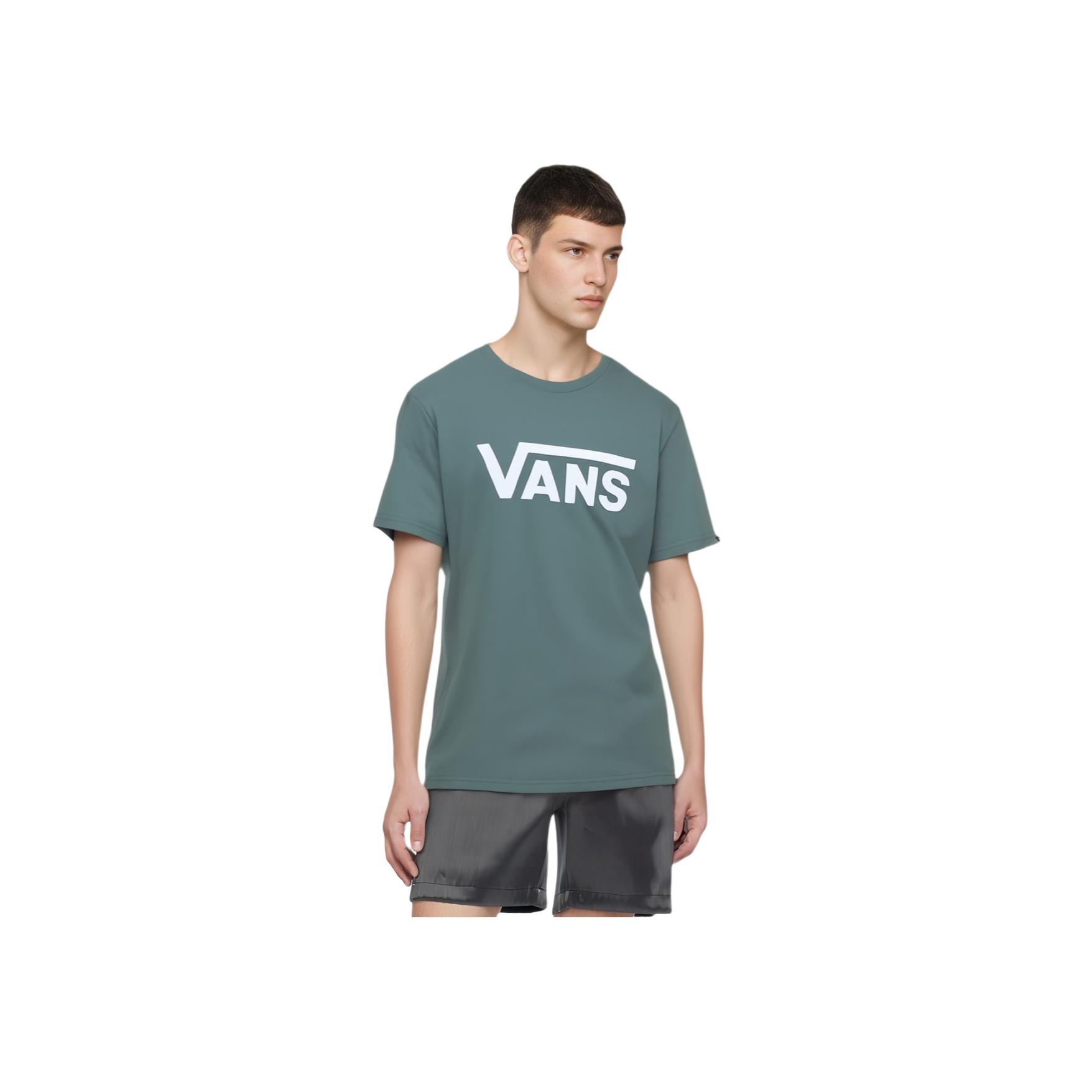 Vans Простая футболка с логотипом и буквенным принтом американская винтажная классика круглый вырез короткий рукав мужские топы небесно-голубой цвет VN0A4MM6YV2 M 2930₽