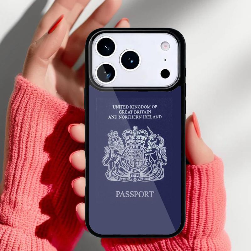 United Kingdom British Passport Phone Case for iPhone 17 Air 16e 15 14 13 Pro Max Back Cover for 12 11 Pro Coque