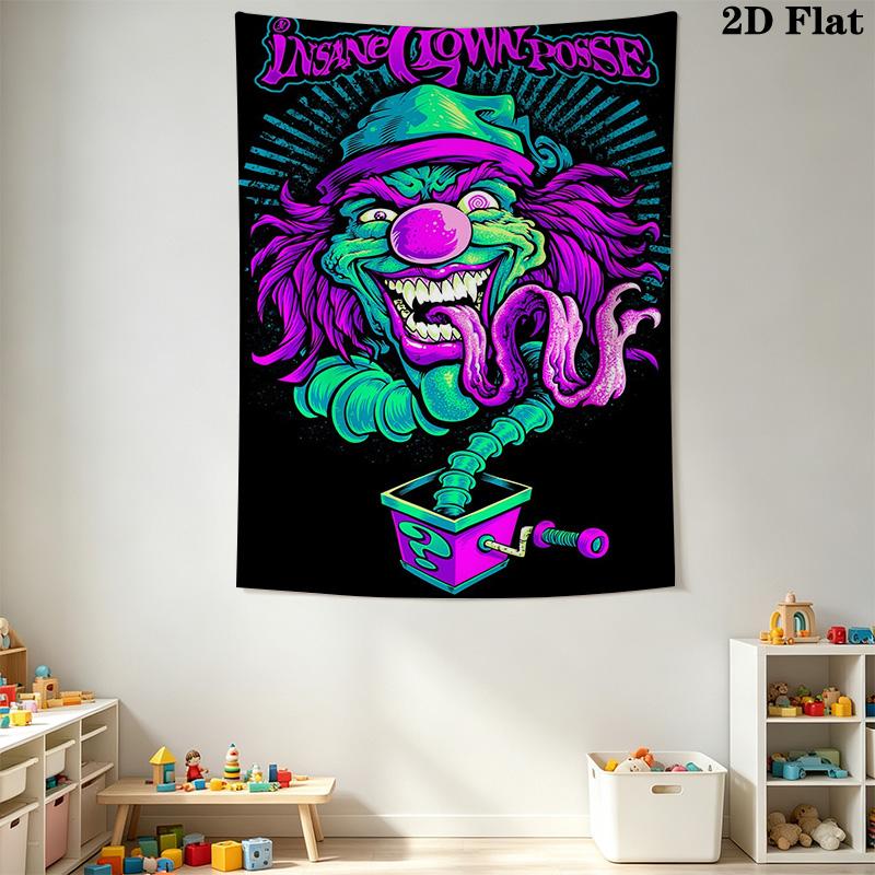 Creepy Clown Prop Pattern Home Decor Tapestry, Wall Hanging, Decorative RV Wall Cloth.MGT0918578