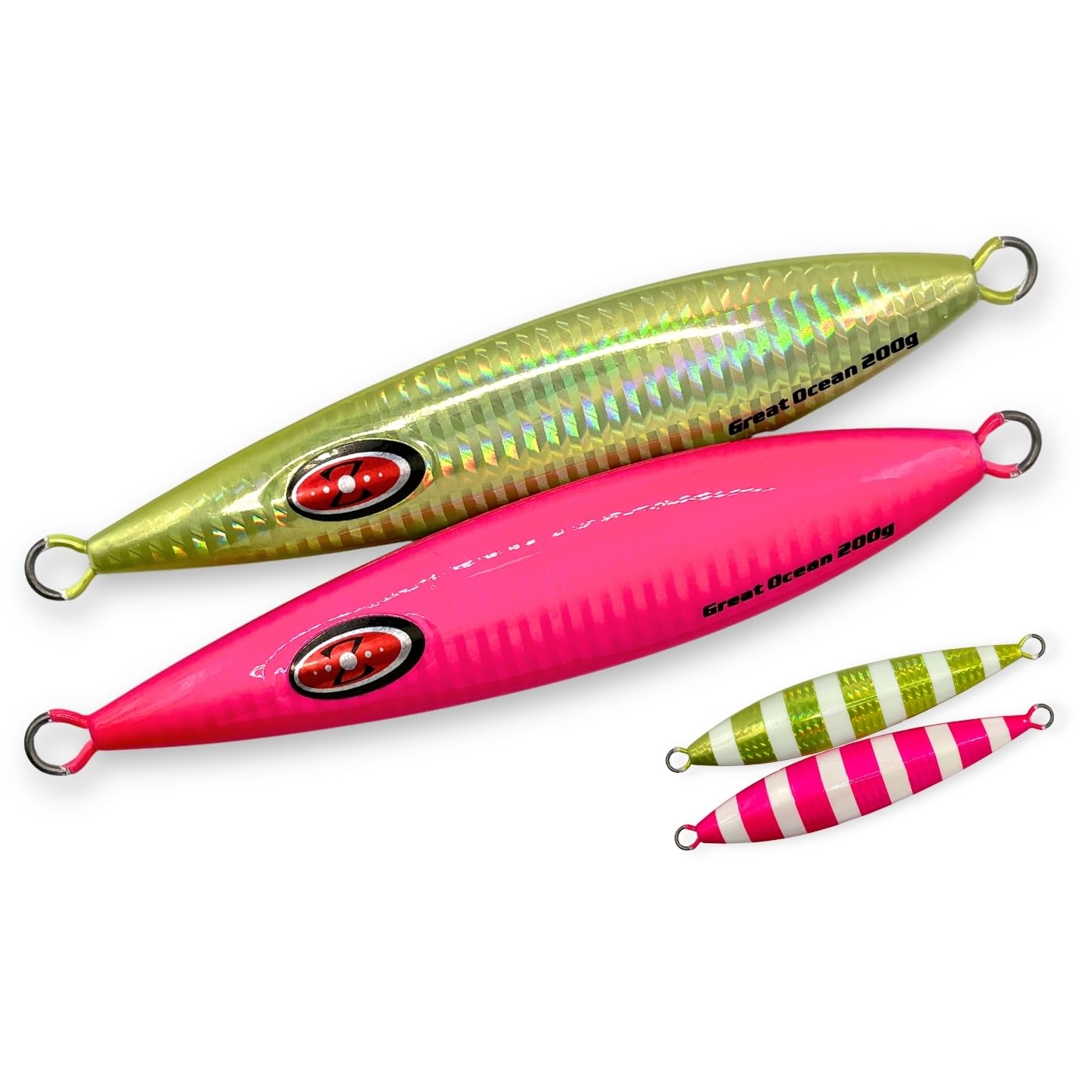 

GreatOcean Metal Jig Slow Jig Set for Offshore Fishing and Rockfish (200g, 2-Piece Set) - Glow-in-the-Dark - Hairtail, Bluefish,