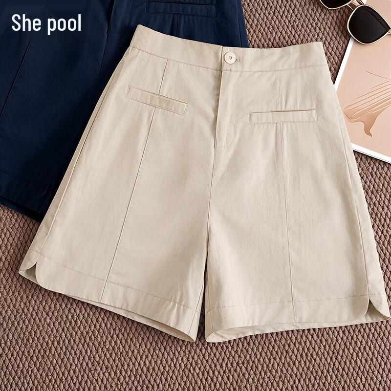 Women s Elastic Waist Suit Shorts S