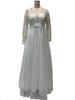 New  One-Shoulder V-Neck Slim Fit Wedding Dress with Puff Train and Lace Trim